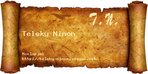 Teleky Ninon névjegykártya